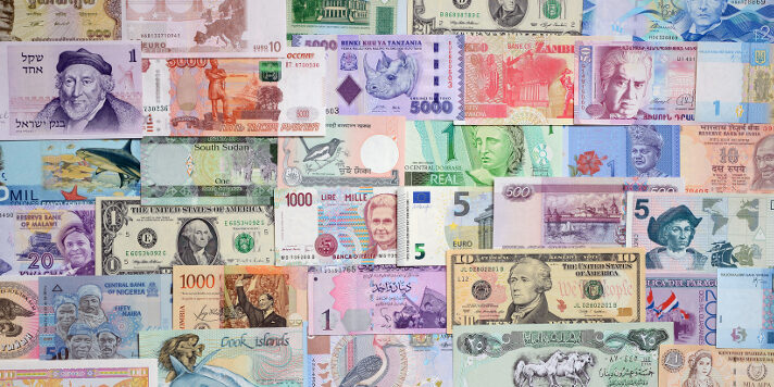 Background from paper money of the different countries.